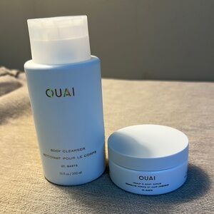 OUAI Body Cleanser and Scrub Set - White